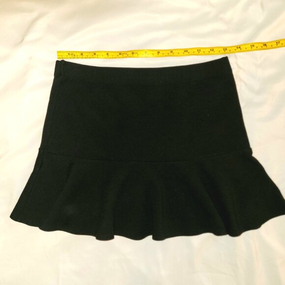 Zara | Black Stretch Flip Mini Skater Skirt Elastic Waist - Picture 3 of 5
